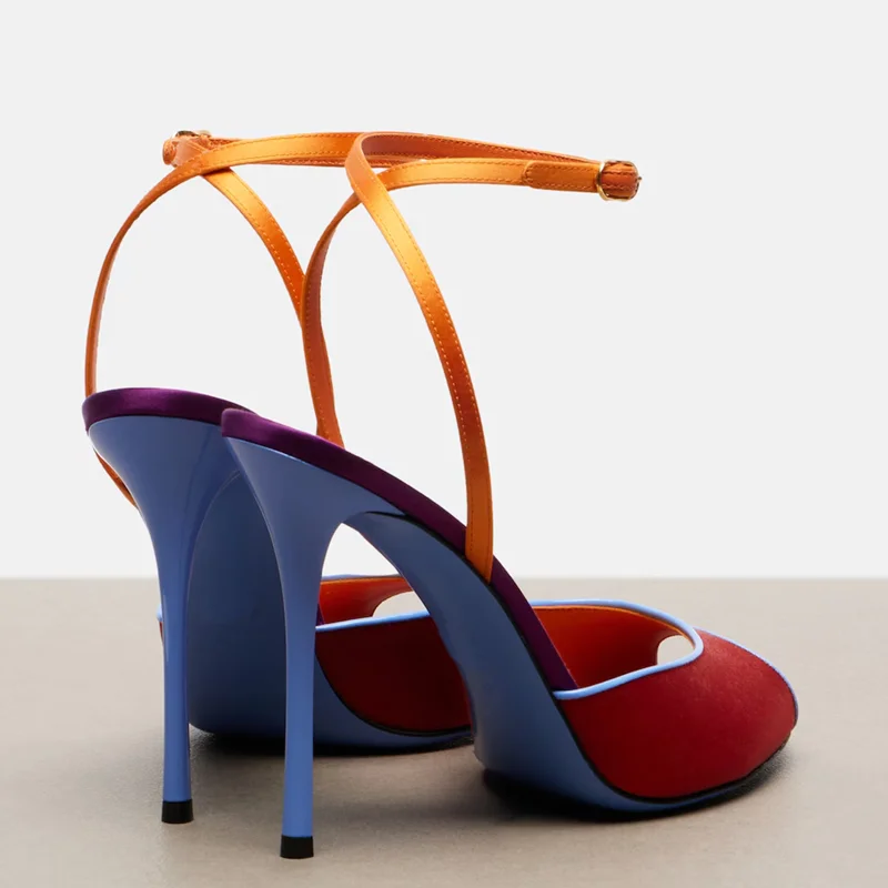 Satin Mixed Colors Peep Toe Sa - Women'S Shoes Quality recension och pris