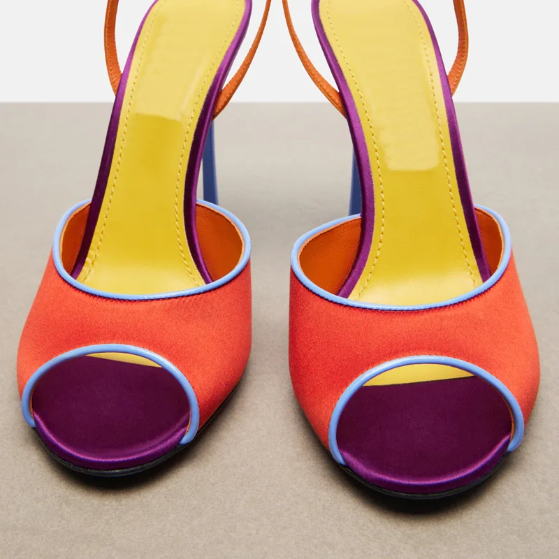 Satin Mixed Colors Peep Toe Sa - Women'S Shoes Quality recension och pris