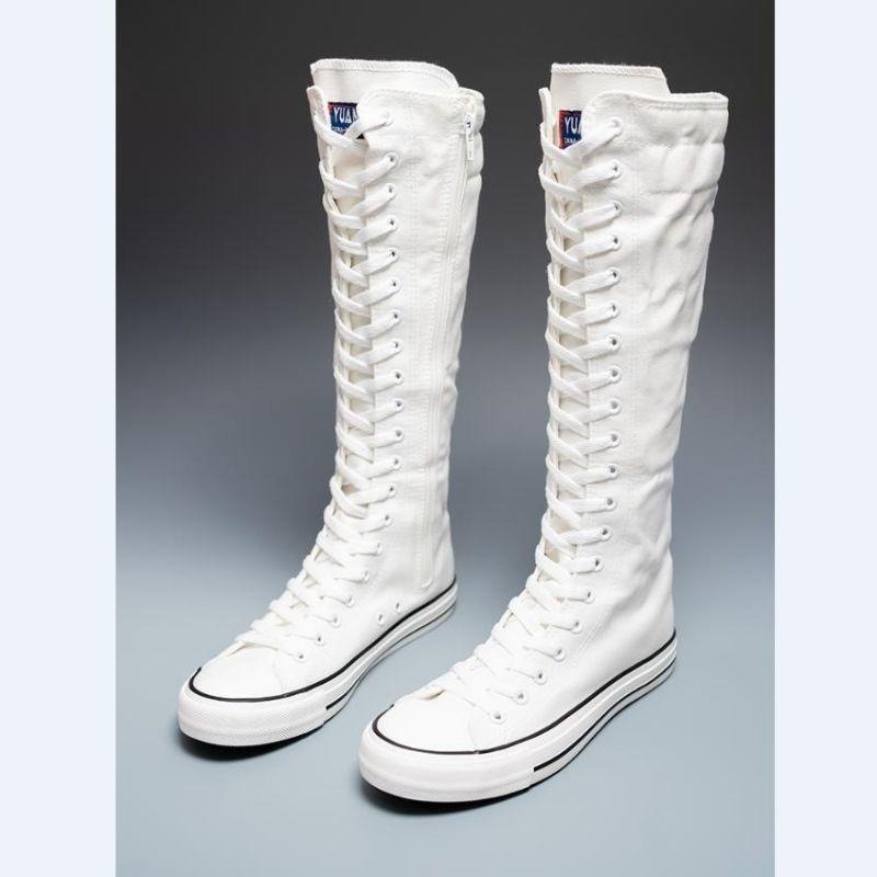 2025 New High Top Canvas Shoes - Knee High Boots Women recension och pris