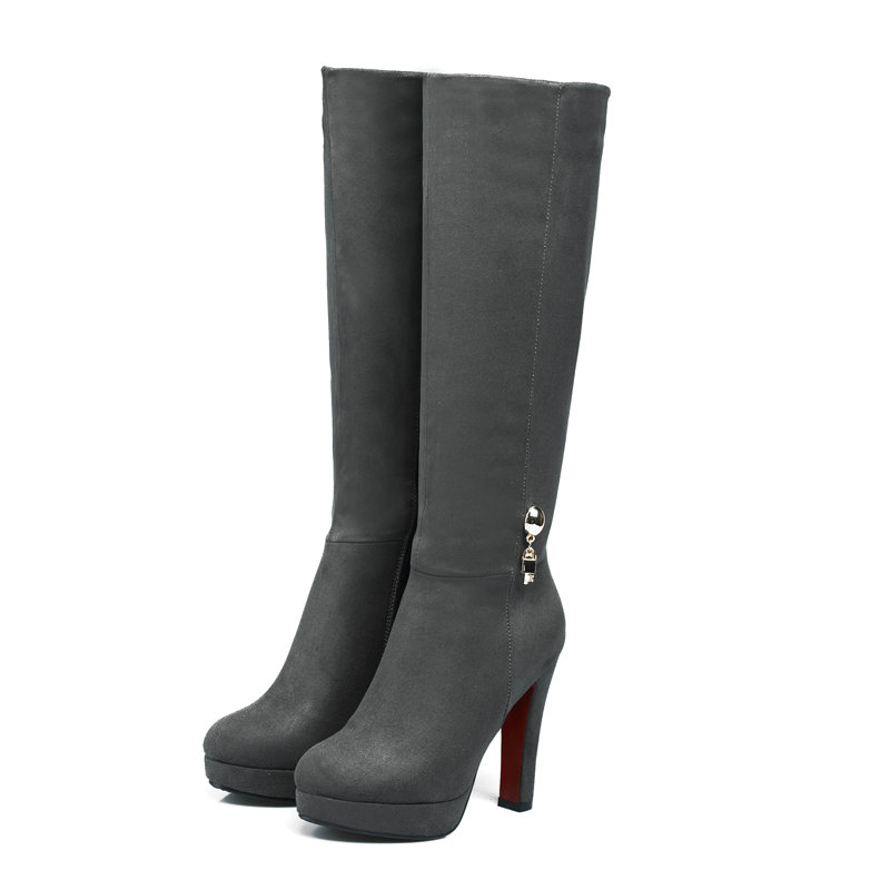 Faux Suede Nubuck Leather Burg - Knee High Boots Women recension och pris