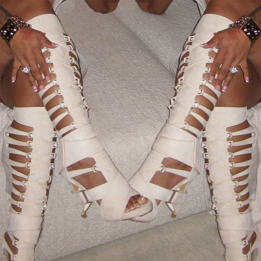 Gladiator Hollow Belt Buckle K - Knee High Boots Women recension och pris