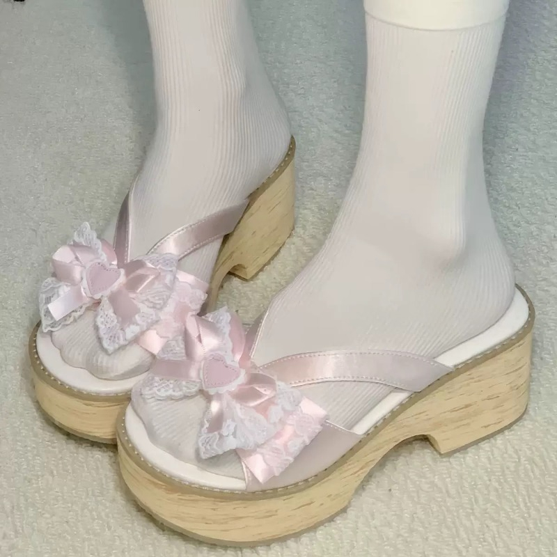 Sweet Bow Wood Grain Thick Bot - Women'S Shoes Quality recension och pris