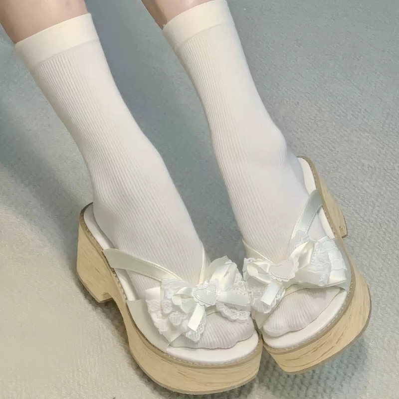 Sweet Bow Wood Grain Thick Bot - Women'S Shoes Quality recension och pris