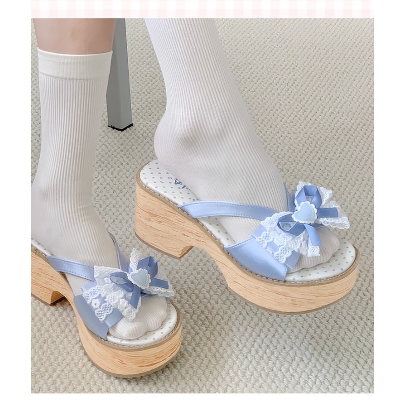 Sweet Bow Wood Grain Thick Bot - Women'S Shoes Quality recension och pris