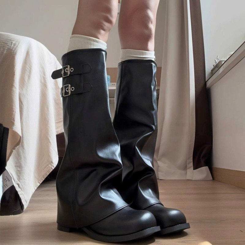 Y2K Korean Style Retro Knee‑hi - Knee High Boots Women recension och pris