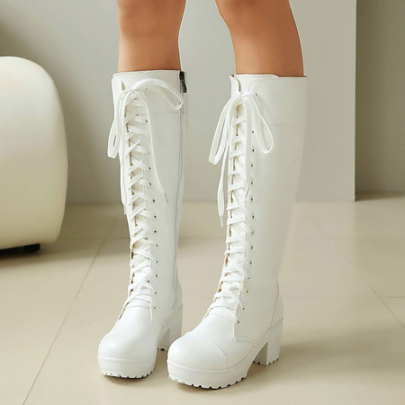 Womens Knee High Lace Up Comba - Knee High Boots Women recension och pris