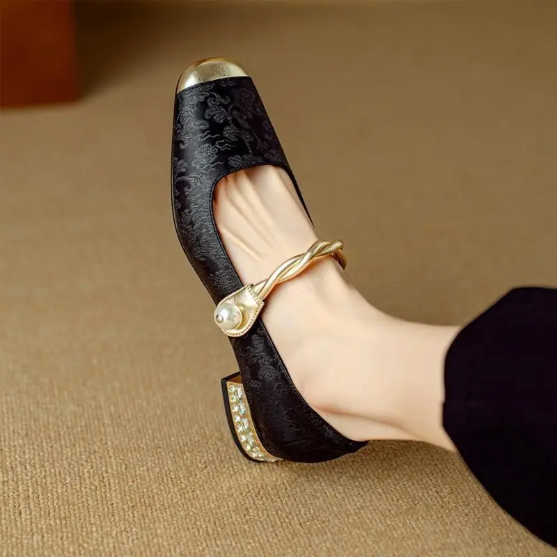 Block Heel Woman Pumps Square  - Women Shoes Japanese Brand recension och pris